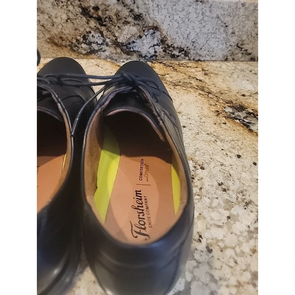 Men's Florsheim Black Cap Toe Comfortech With Ortholite Dress Shoe Sz 13D NWOB